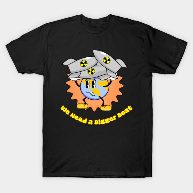 We Need A Bigger Boat Retro Vintage Cartoon T-Shirt by sillyindustries